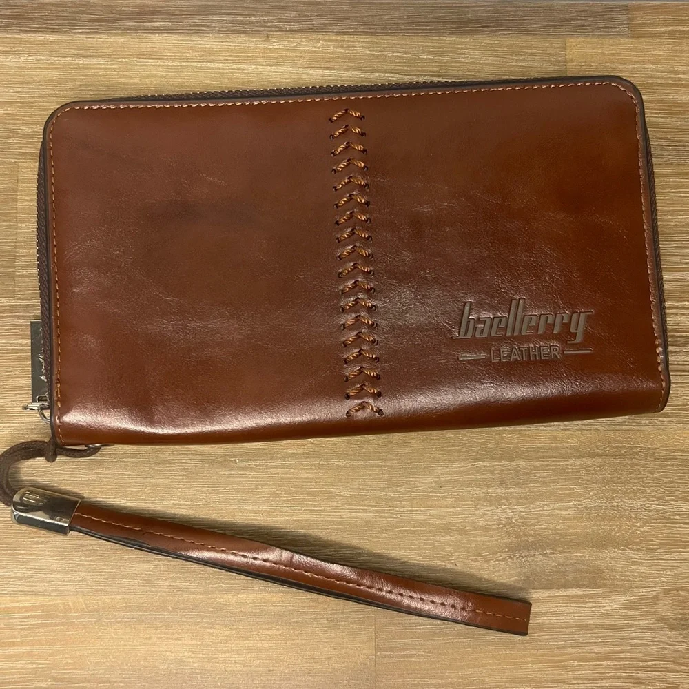Baellerry retro European Men leather wrist strap wallet‎